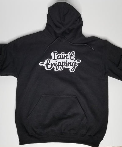 I Aint Tripping Black/Black Vinyl Graphic Hoodie